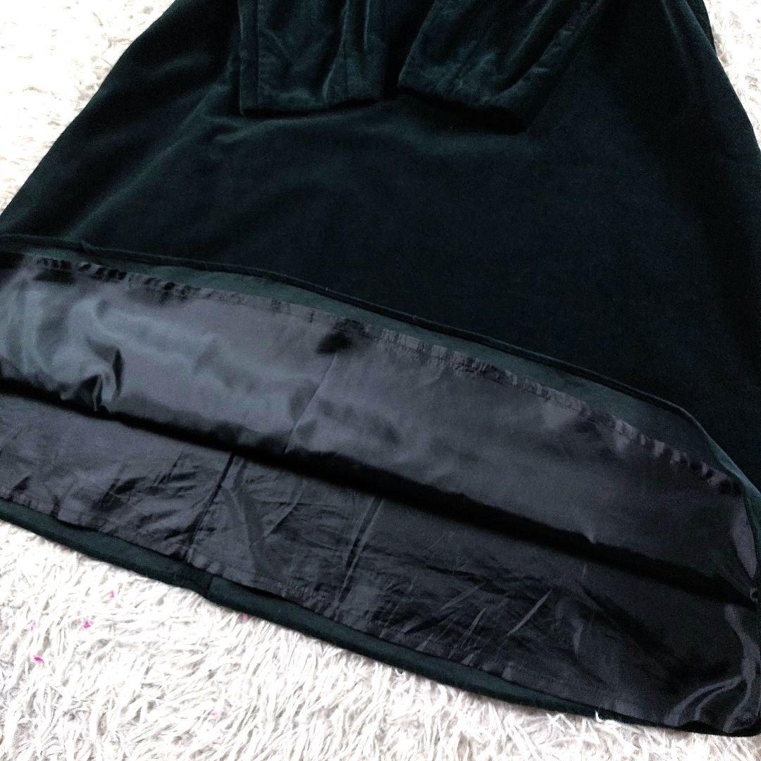 近年モデル PAMEO POSE ベロア 白い襟 バイカラー Aラインワンピース