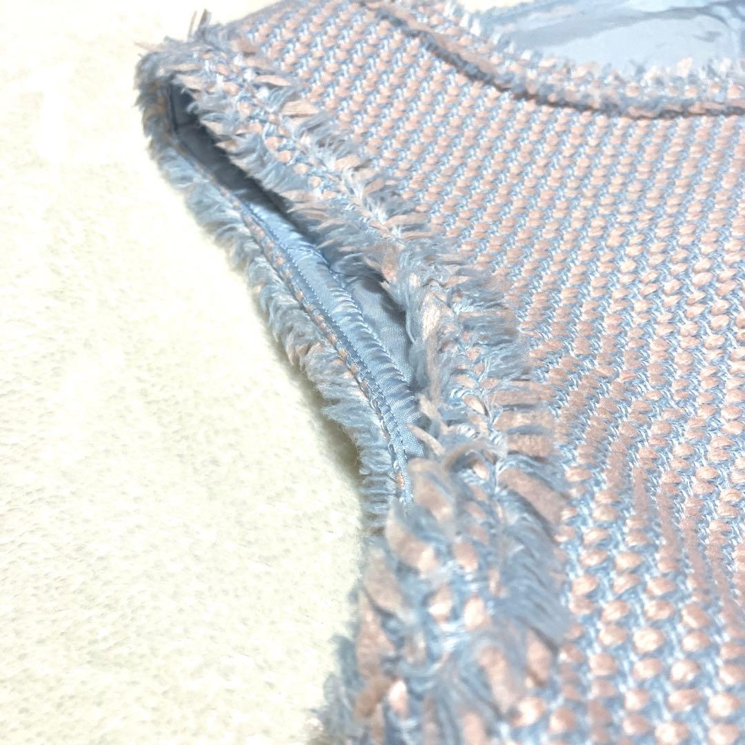 美品❣️ ルネ Rene TISSUE社 ワンピース ミックスツィード 春色 M