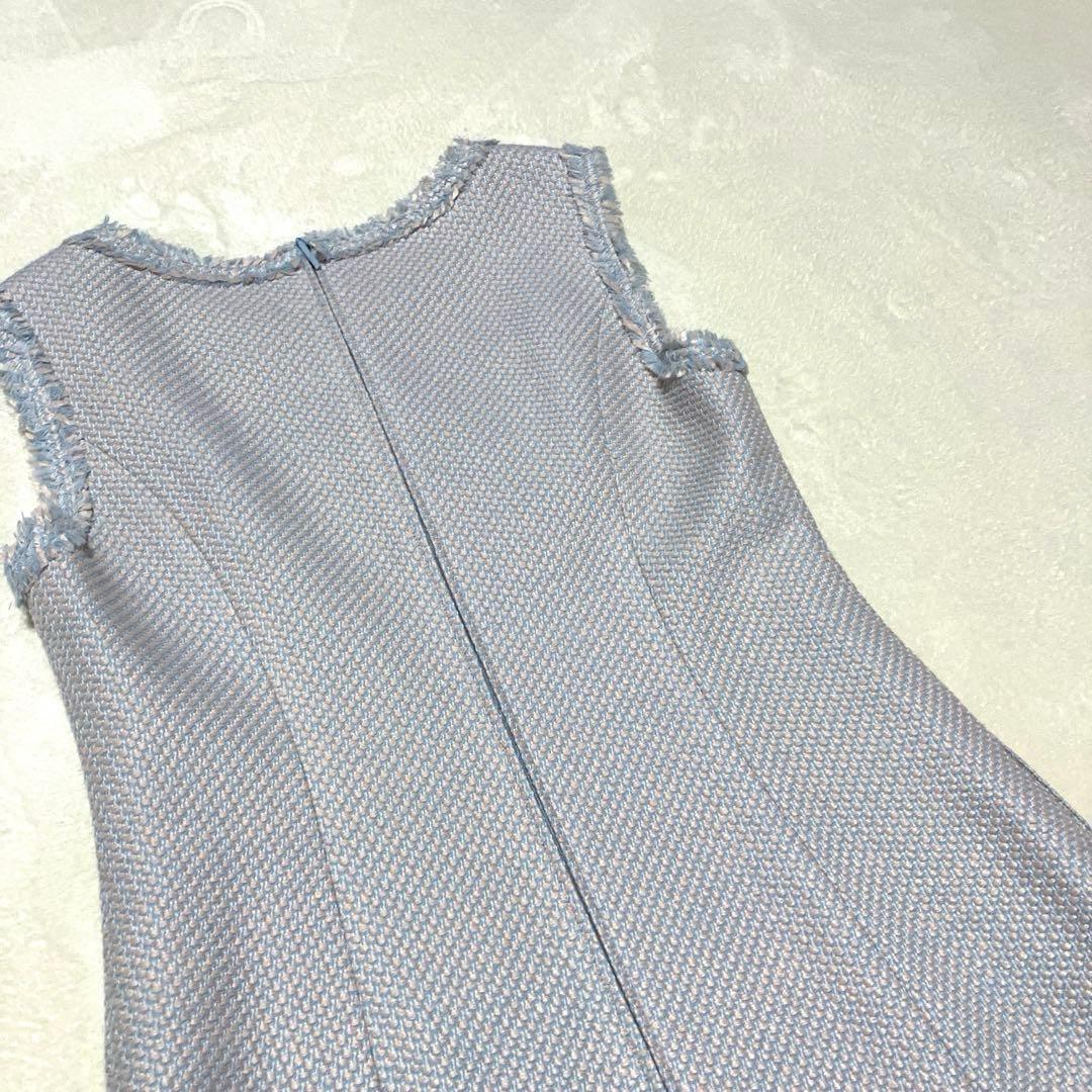 美品❣️ ルネ Rene TISSUE社 ワンピース ミックスツィード 春色 M