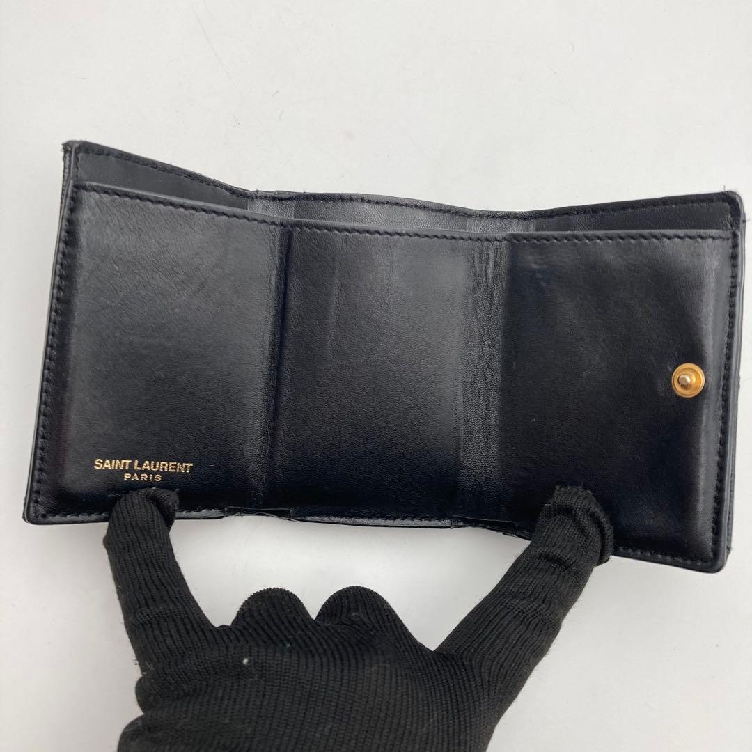 美品✨イヴ サンローラン カサンドラ ミニウォレット 三つ折り 財布 ゴールド