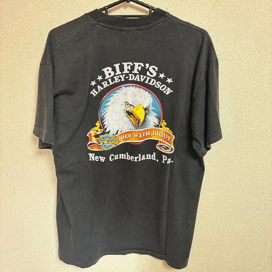 HARLEY-DAVIDSON 90s Tシャツ イーグル ブラックXL