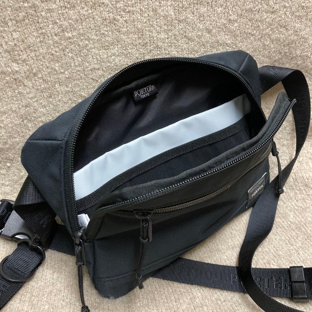 【美品】PORTER フロント ブラック ボディバッグ ショルダーバッグ