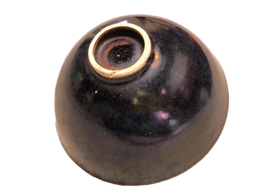 【 禾目天目茶碗 】　薄胎土　骨董