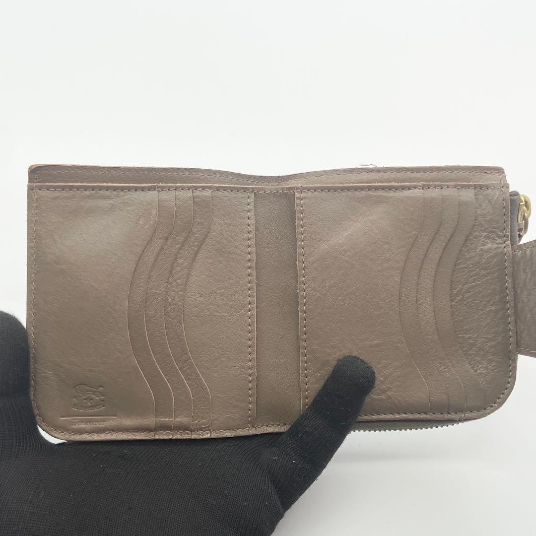 極美品　イルビゾンテ　折り財布　ロゴ刻印　レザー　トルトラ　イタリア