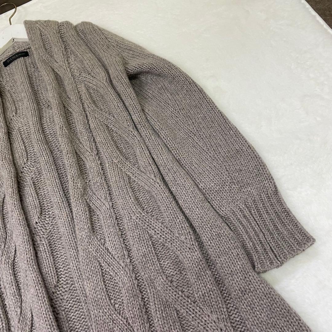 DAMAcollection カシミヤ100 ケーブル編み ニットカーディガン