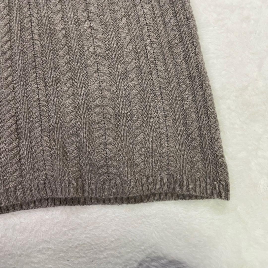 DAMAcollection カシミヤ100 ケーブル編み ニットカーディガン