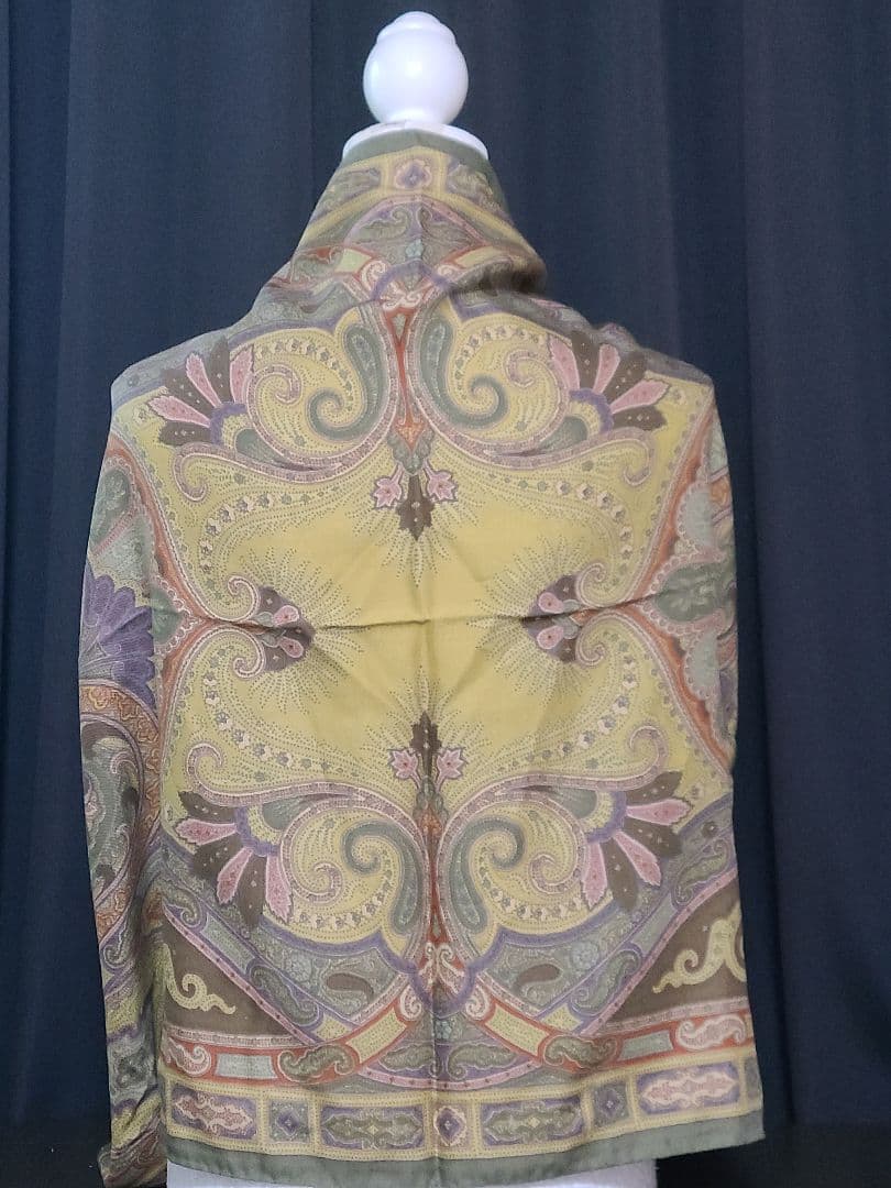 値下げ♪ETRO ペイズリー柄 シルク ウール 大判 ストール・ショール