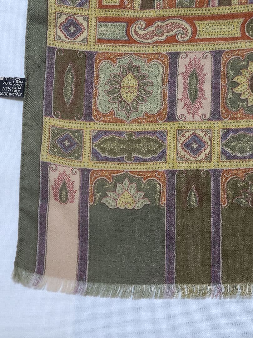 値下げ♪ETRO ペイズリー柄 シルク ウール 大判 ストール・ショール