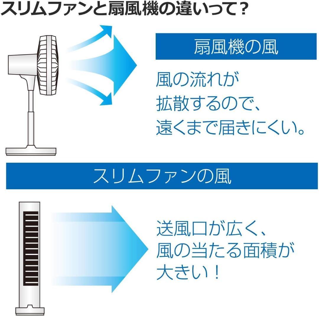 山善 扇風機 タワーファン 羽なし スリム 静音 ホワイト YSR-WD901