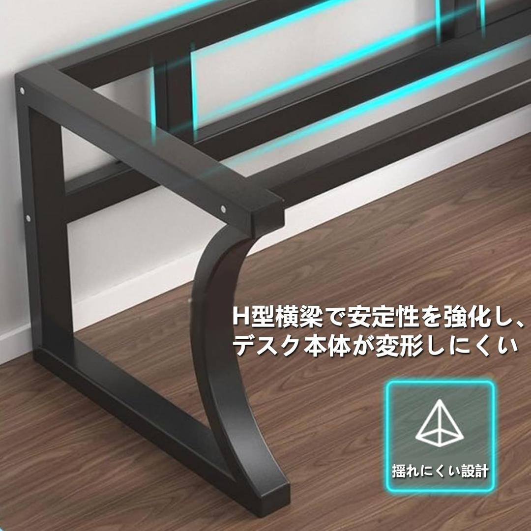 パソコンデスク ゲーミングデスク 木目調 80cm