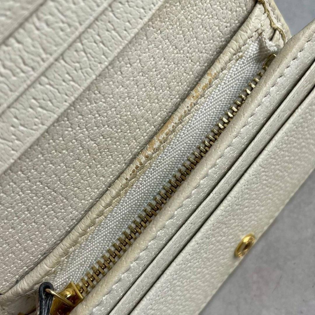 GUCCI オフディア マーモント GG ホワイト シェリーライン 財布