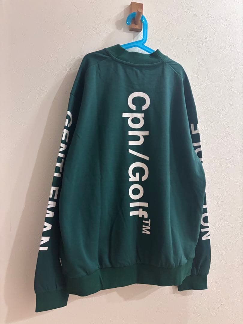 ロゴモックネックシャツ　グリーン　L
