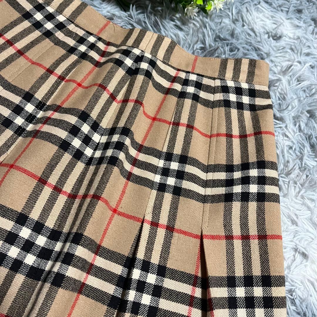 BURBERRYS バーバリー　ノバチェック プリーツロングスカート　ウール　L