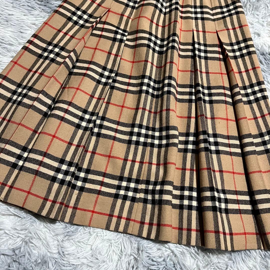 BURBERRYS バーバリー　ノバチェック プリーツロングスカート　ウール　L