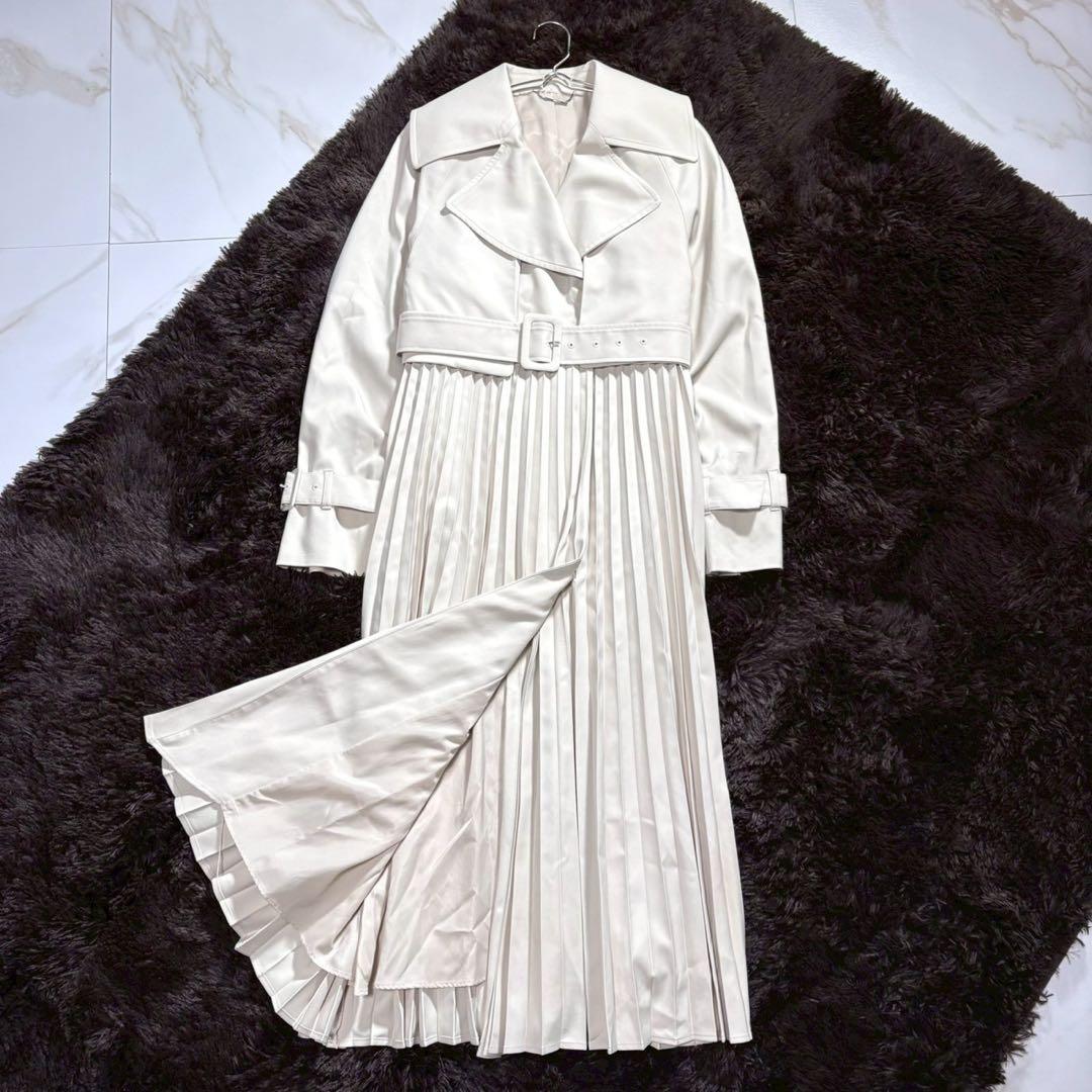 【美品】セルフォード 22SS 4wayプリーツトレンチコート ベージュ 36