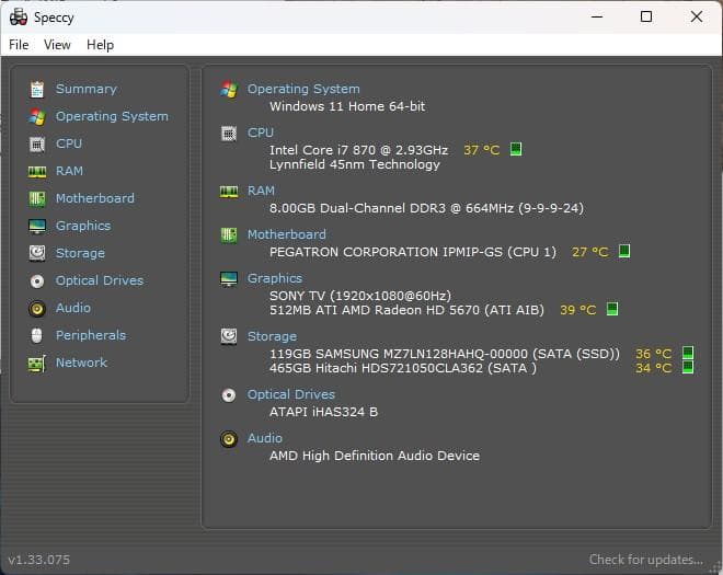 デスクトップ型PC　WIN11動作 i7 870 ＋SSD＋HDD＋RAM8G