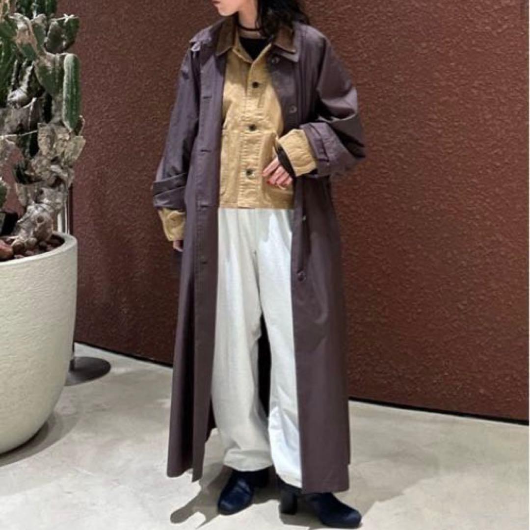 ＜6(ROKU)＞コットン ロング ベルト コート　ブラウン