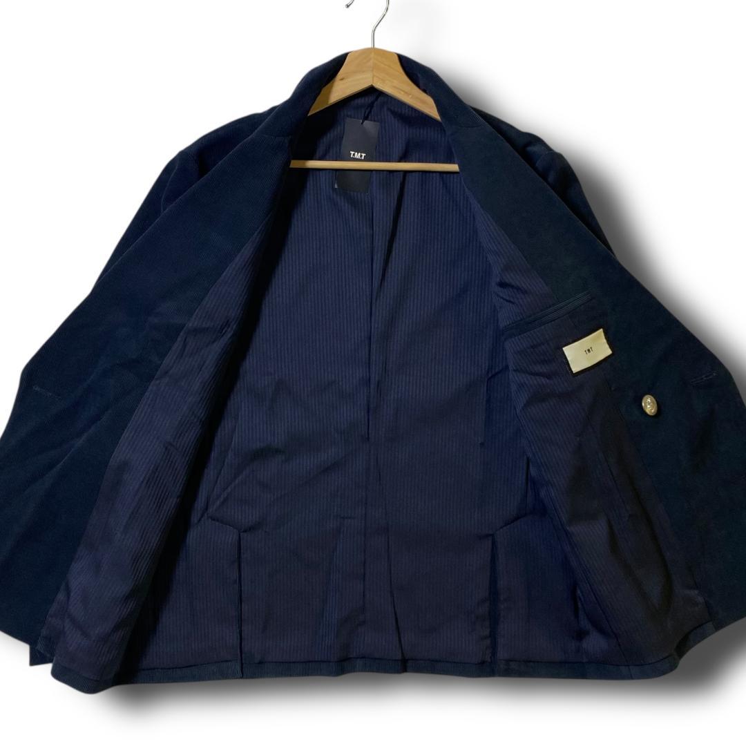 M 定価66000円 TMT 銀ボタン コーデュロイ ジャケット ブレザー 紺