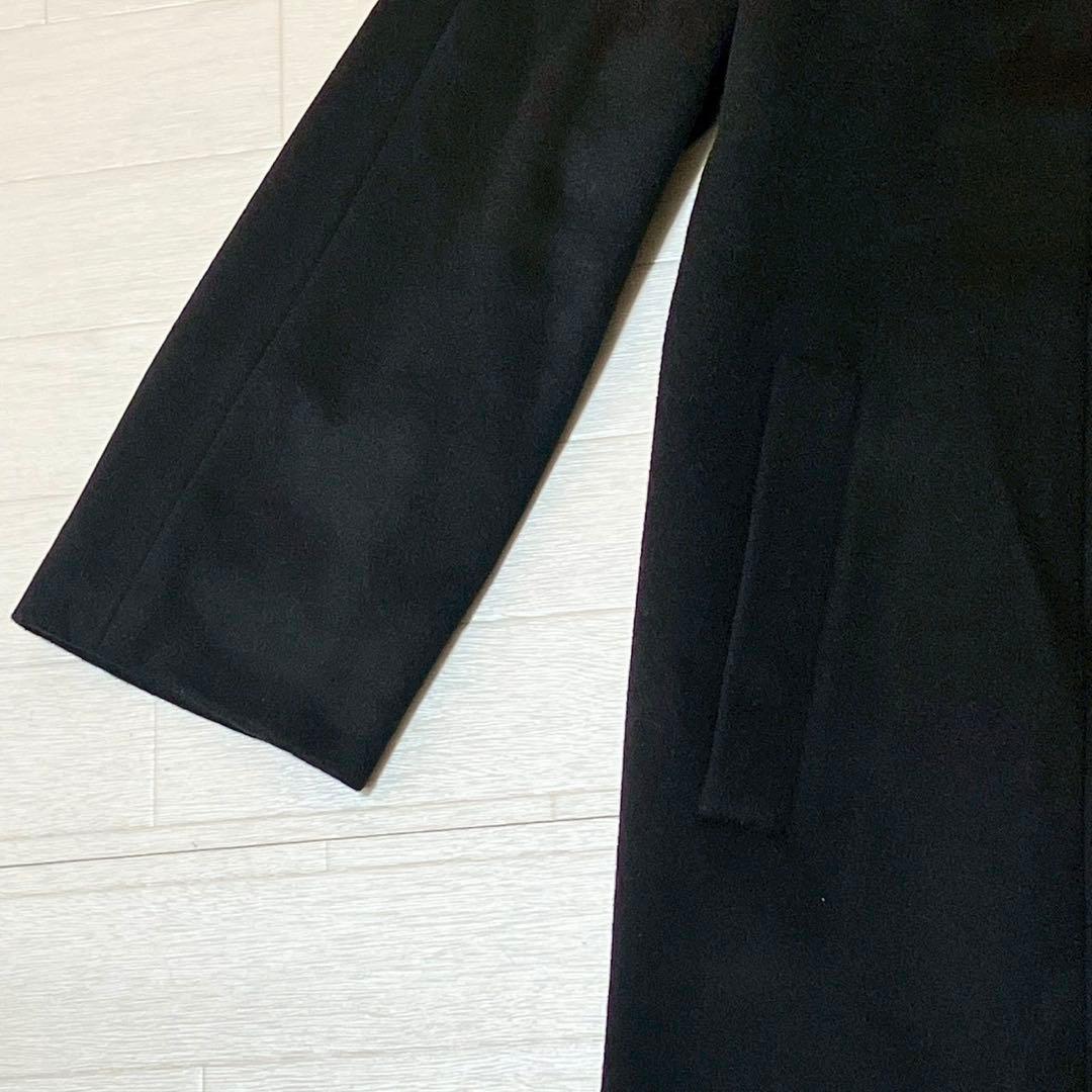 SANYO カシミヤ100 ステンカラーコート ブラック　ロング　アウター　上品