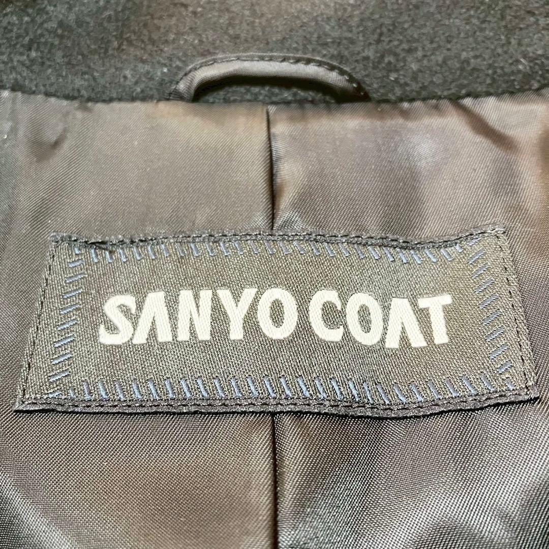 SANYO カシミヤ100 ステンカラーコート ブラック　ロング　アウター　上品
