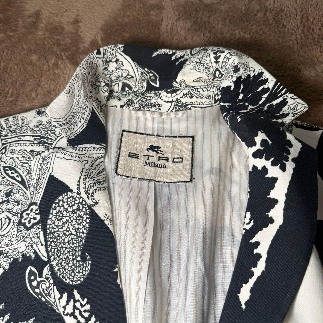 ETRO Milano 総柄テーラードジャケット リネン混40 ボタニカル