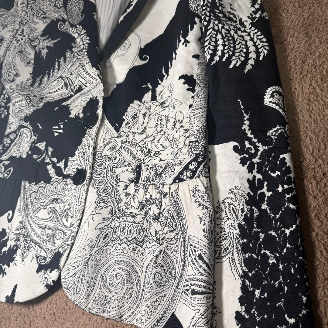 ETRO Milano 総柄テーラードジャケット リネン混40 ボタニカル
