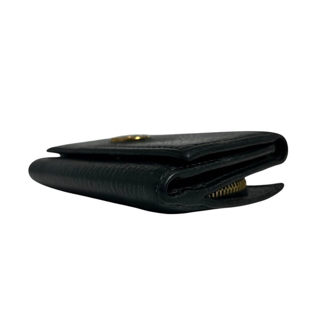 レア✨グッチ 三つ折り財布 GGマーモント レザー ロゴ金具 黒