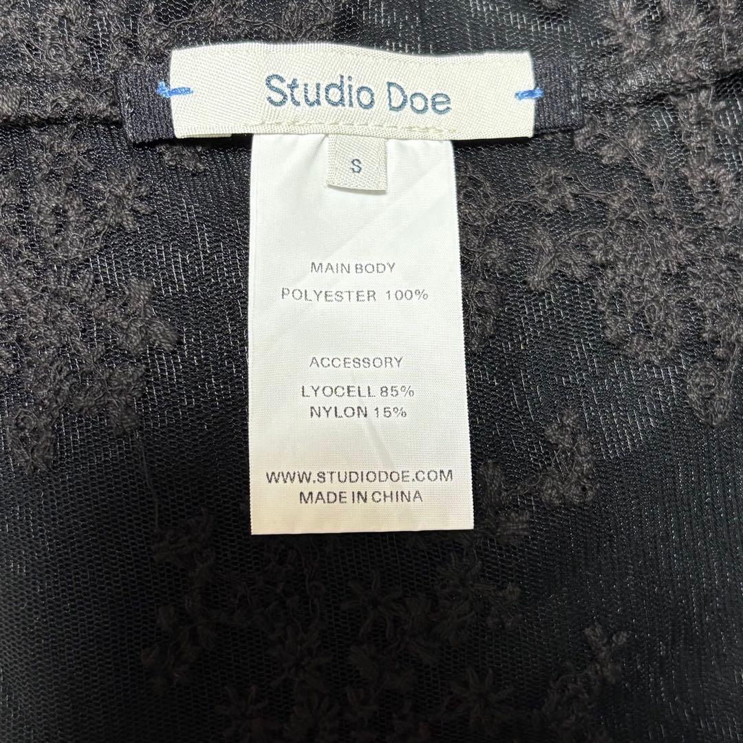 美品✨ STUDIO DOE フラワーレース ラップスカート ブラック 黒 S