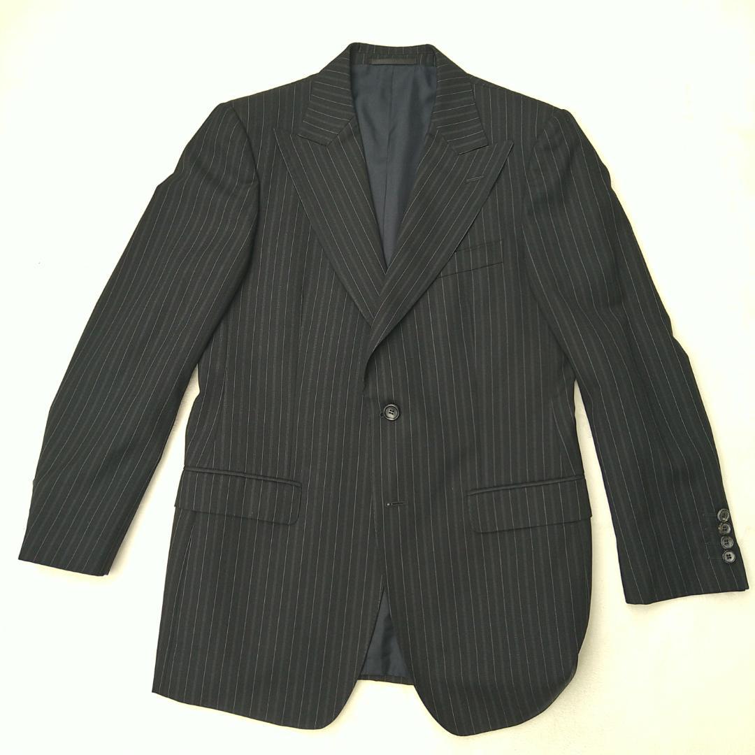【極美品 希少】GUCCI セットアップ スーツ 黒 ストライプ L メンズ