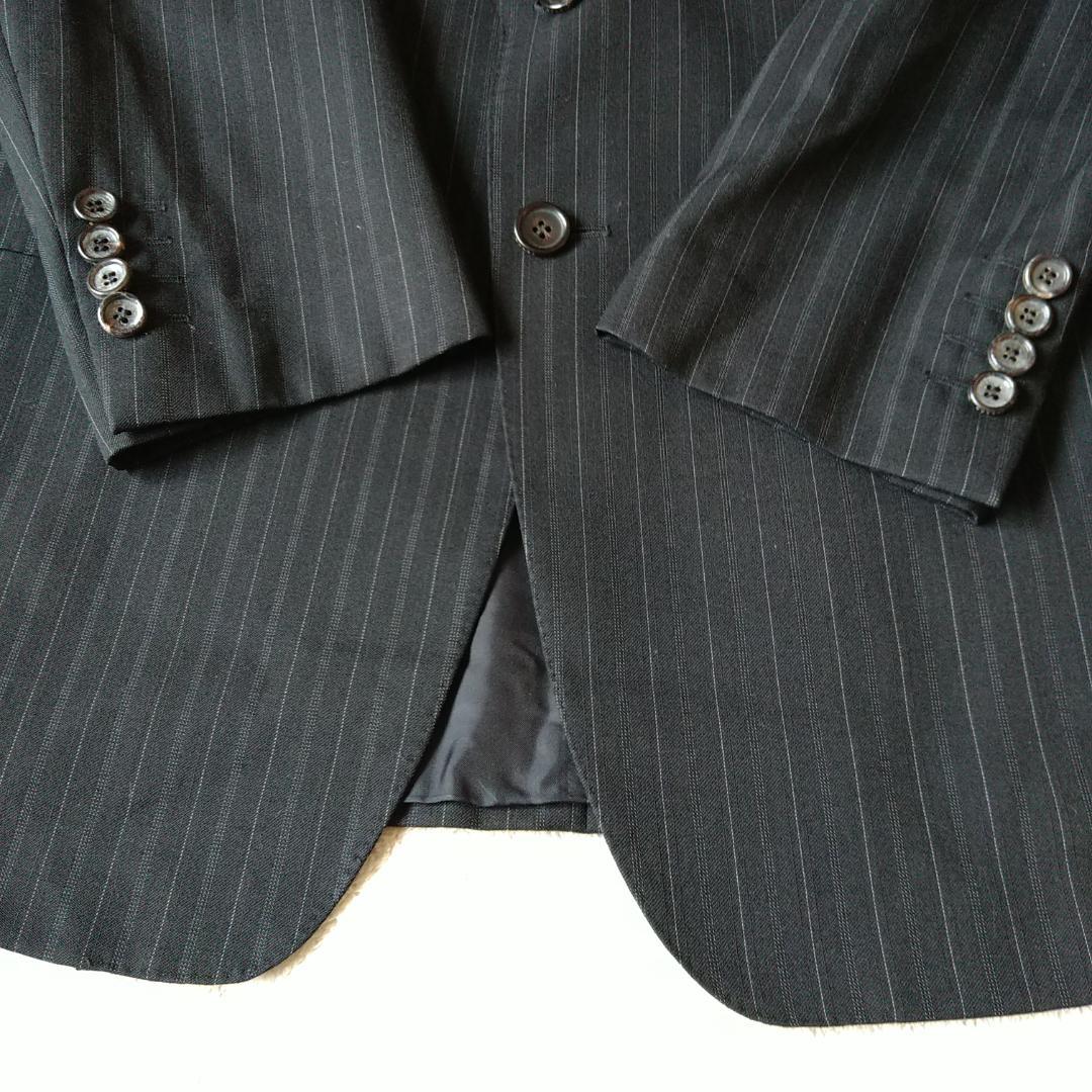 【極美品 希少】GUCCI セットアップ スーツ 黒 ストライプ L メンズ