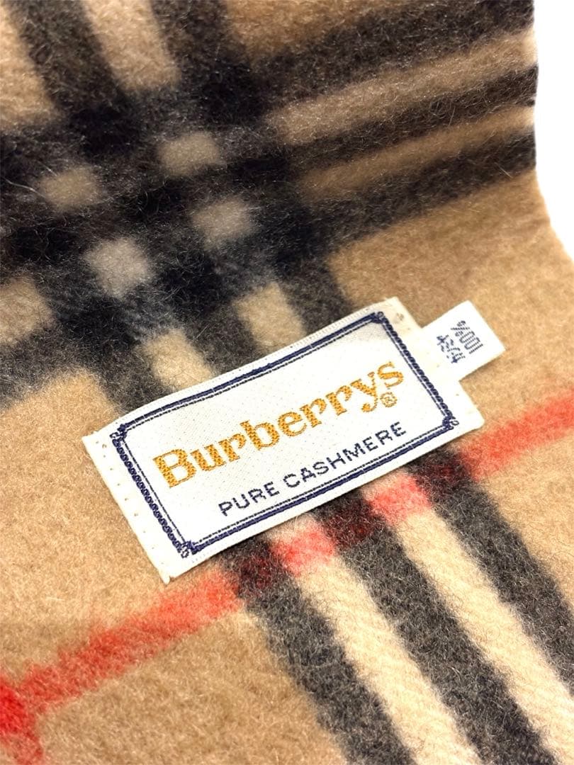 希少【Burberrys】バーバリーズ ヴィンテージ カシミヤ100％マフラー