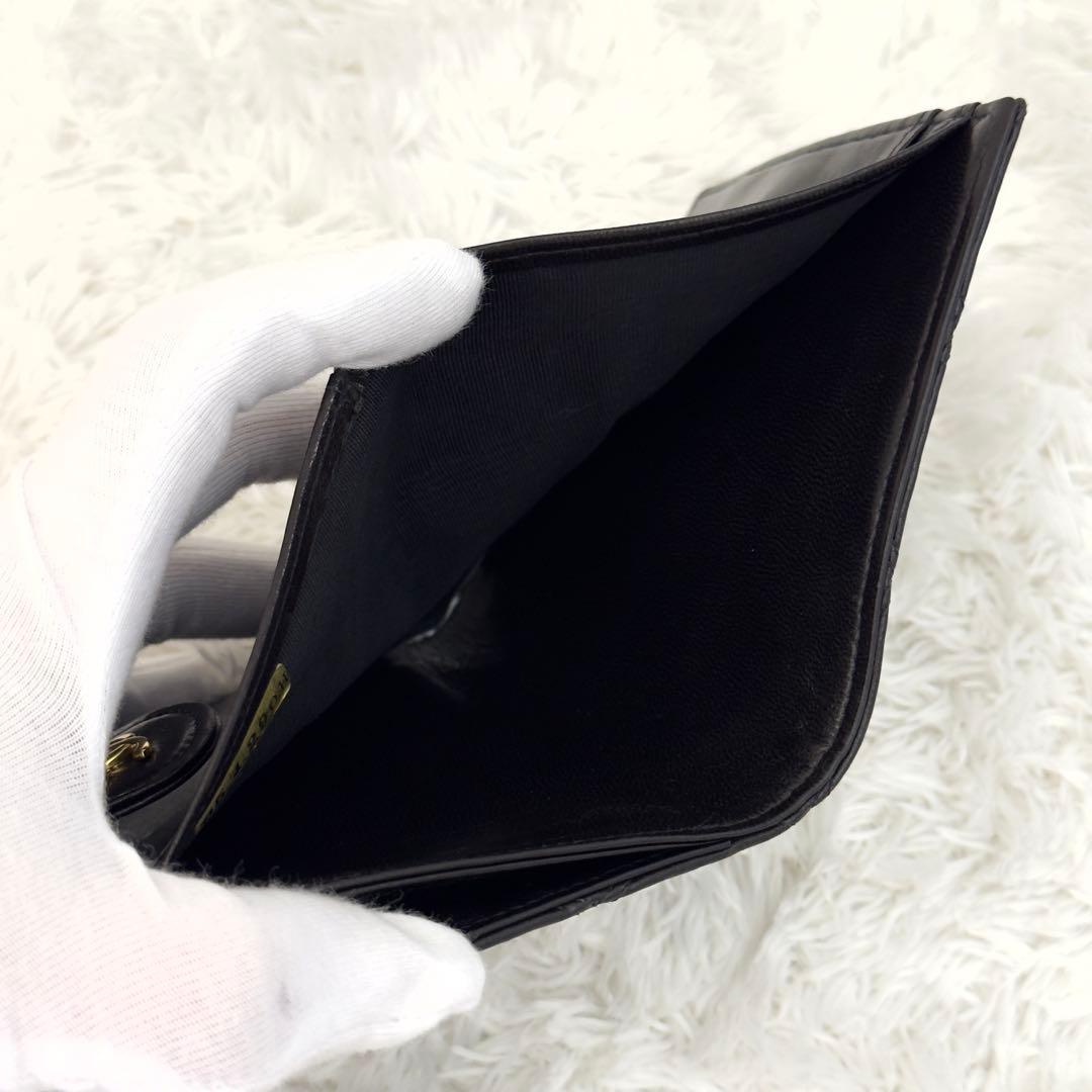 CHANELシャネル ココマーク ビコローレ Wホック 財布 レザー ギャラ付き
