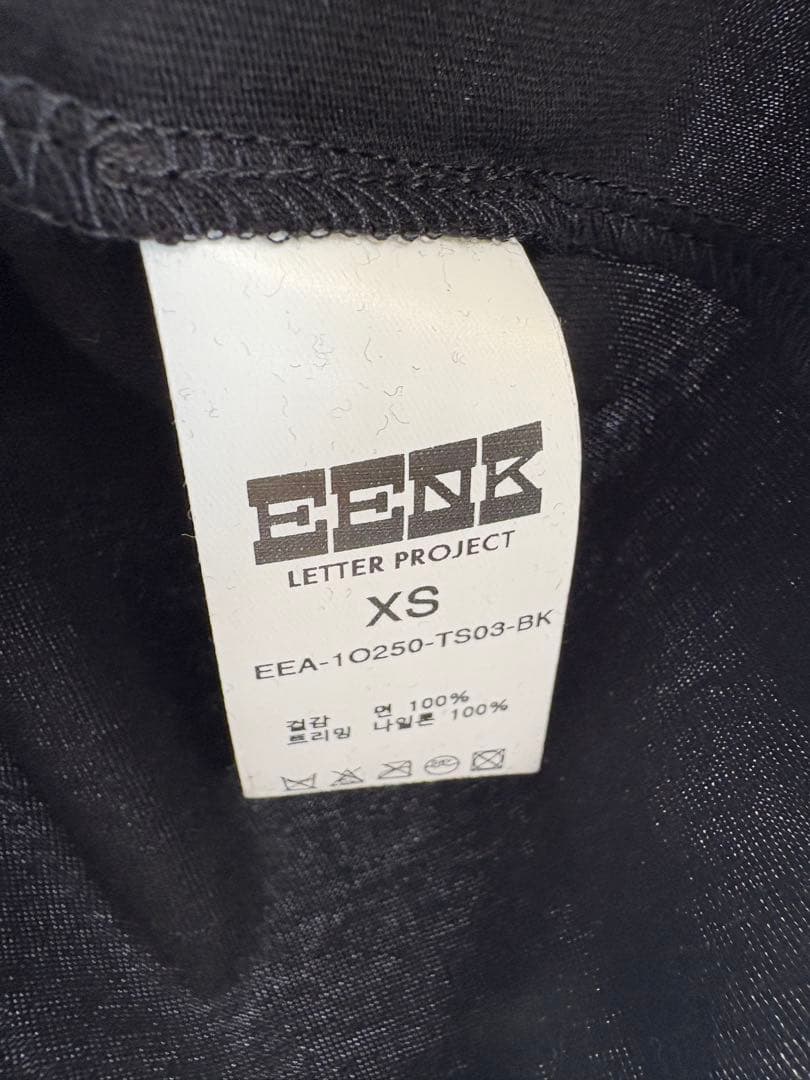 美品　MAISON EENK レーストリム Tシャツ ブラック
