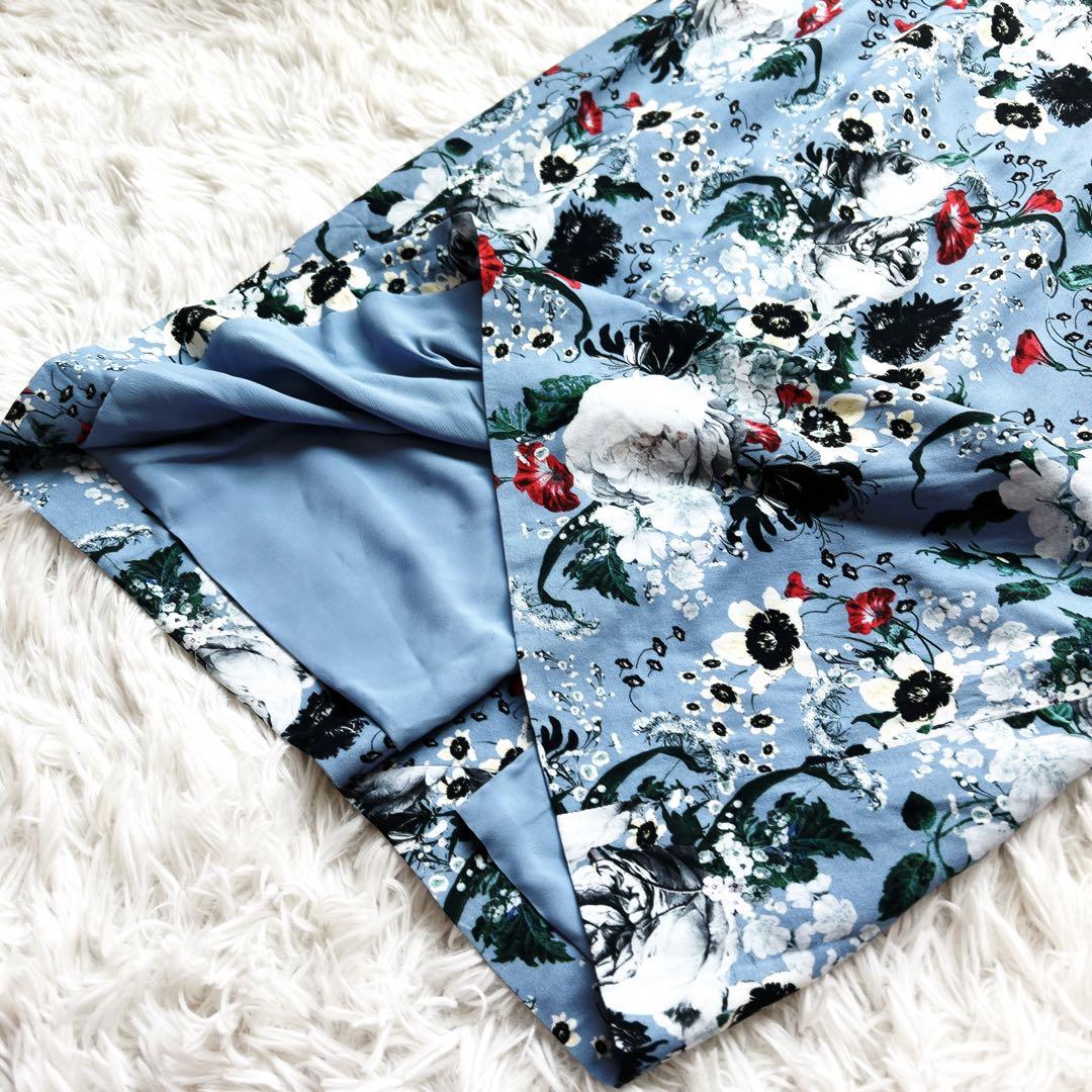 新品　ERDEM アーデム　フローラル　花柄　プリント ブルー　ワンピース