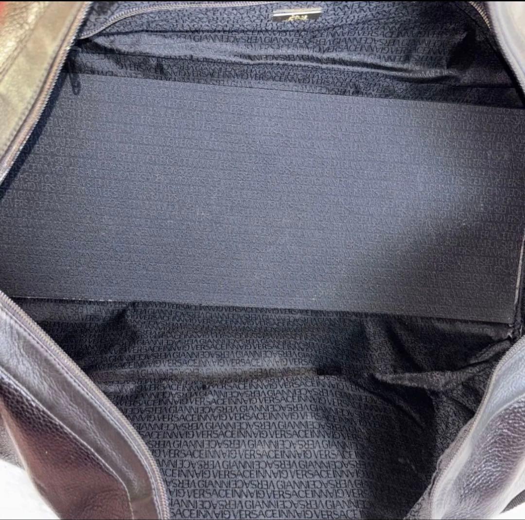 ヴェルサーチ ボストンバッグ ブラック レザー 2way ショルダー付き