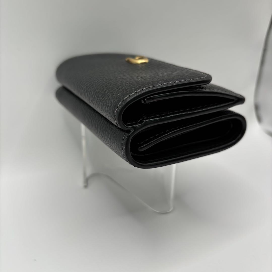 COACH 三つ折り財布　ミニ トライフォールド ウォレット　CM437 黒