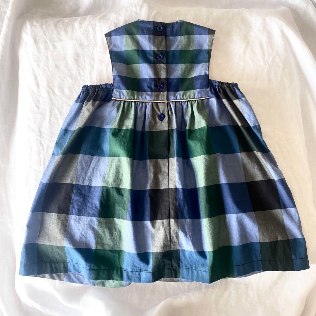 ⭐︎専用⭐︎ファミリア　ジャンパースカート　青チェック柄 ワンピース 90
