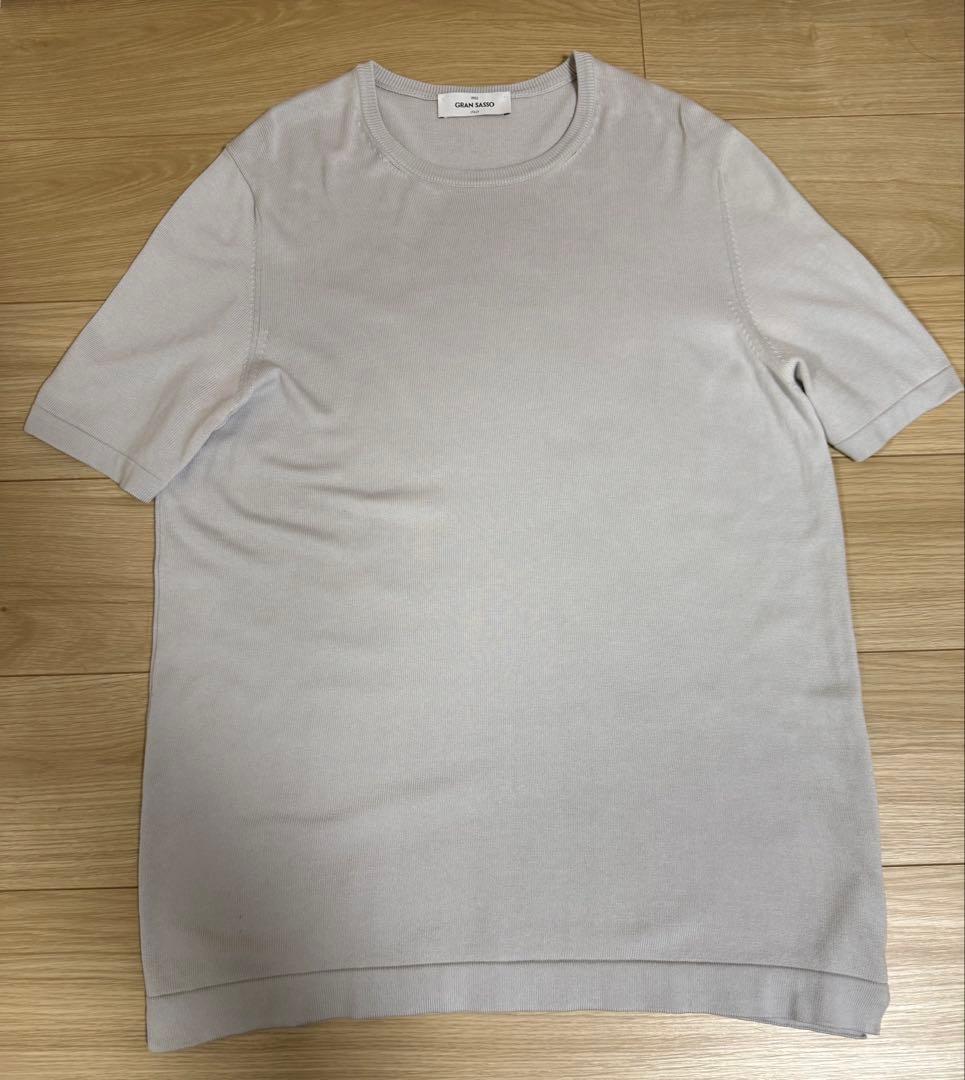 【シン】グランサッソ ニットTシャツ50(アイスグレー)