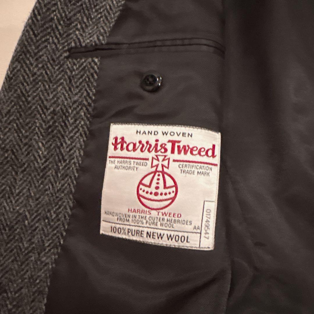 新品 ハリスツイード Harris Tweedヘリンボーン テーラードジャケット