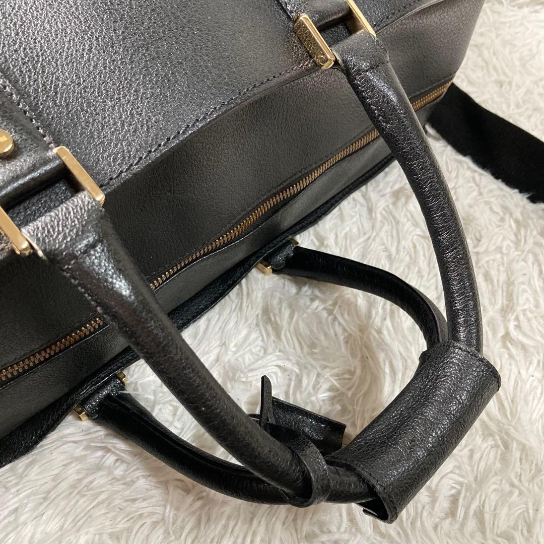 美品✨サルヴァトーレフェラガモ 2way ボストンバッグ レザー ブラック