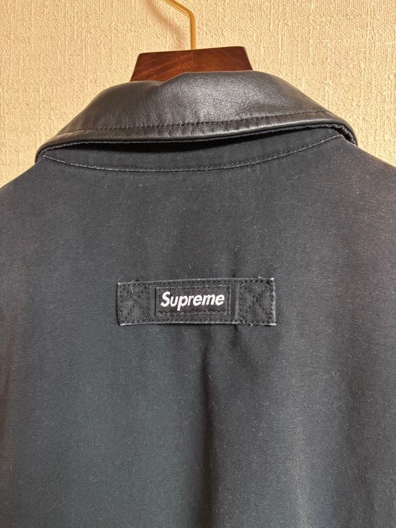 Supreme leather collar utility jacket S