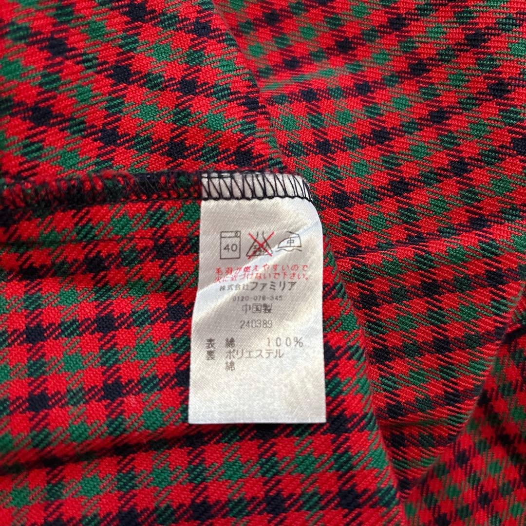 ファミリア familiar 赤チェック柄ワンピース ブラウス 80 セット売り