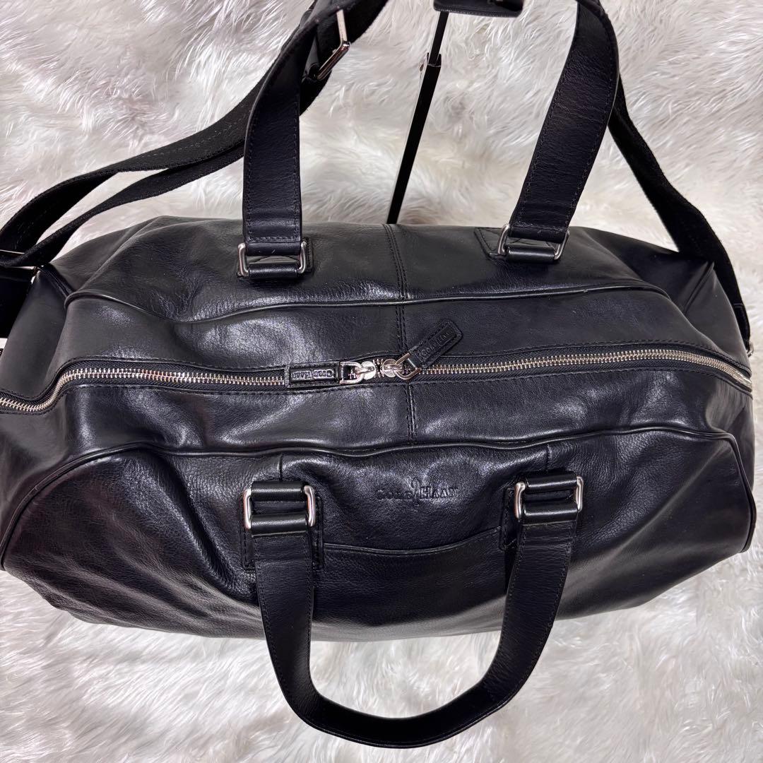 美品✨コールハーン レザー 大容量 ボストンバッグ 2way ブラック