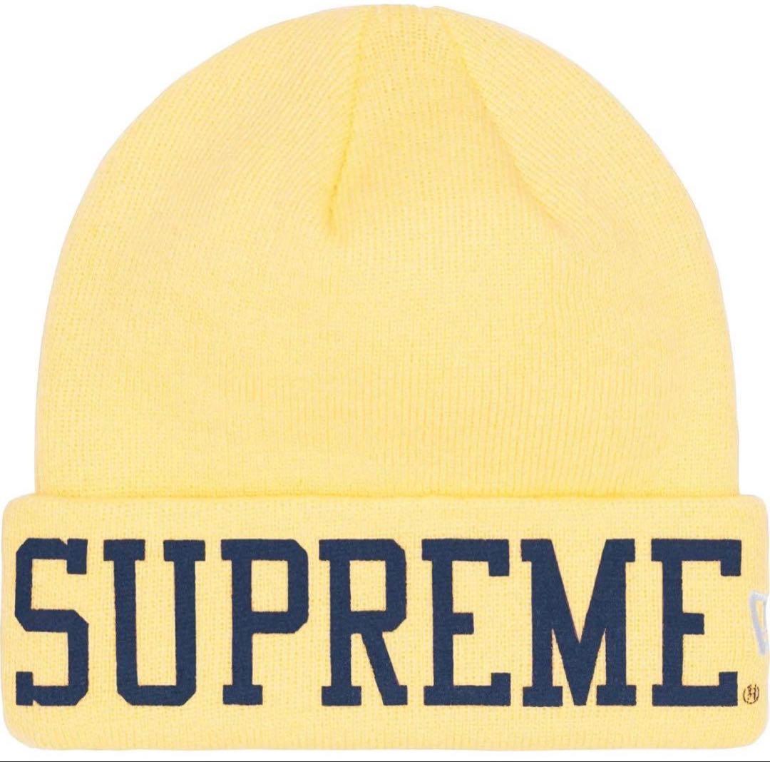Supreme New Era Varsity Beanie イエロー ニット帽