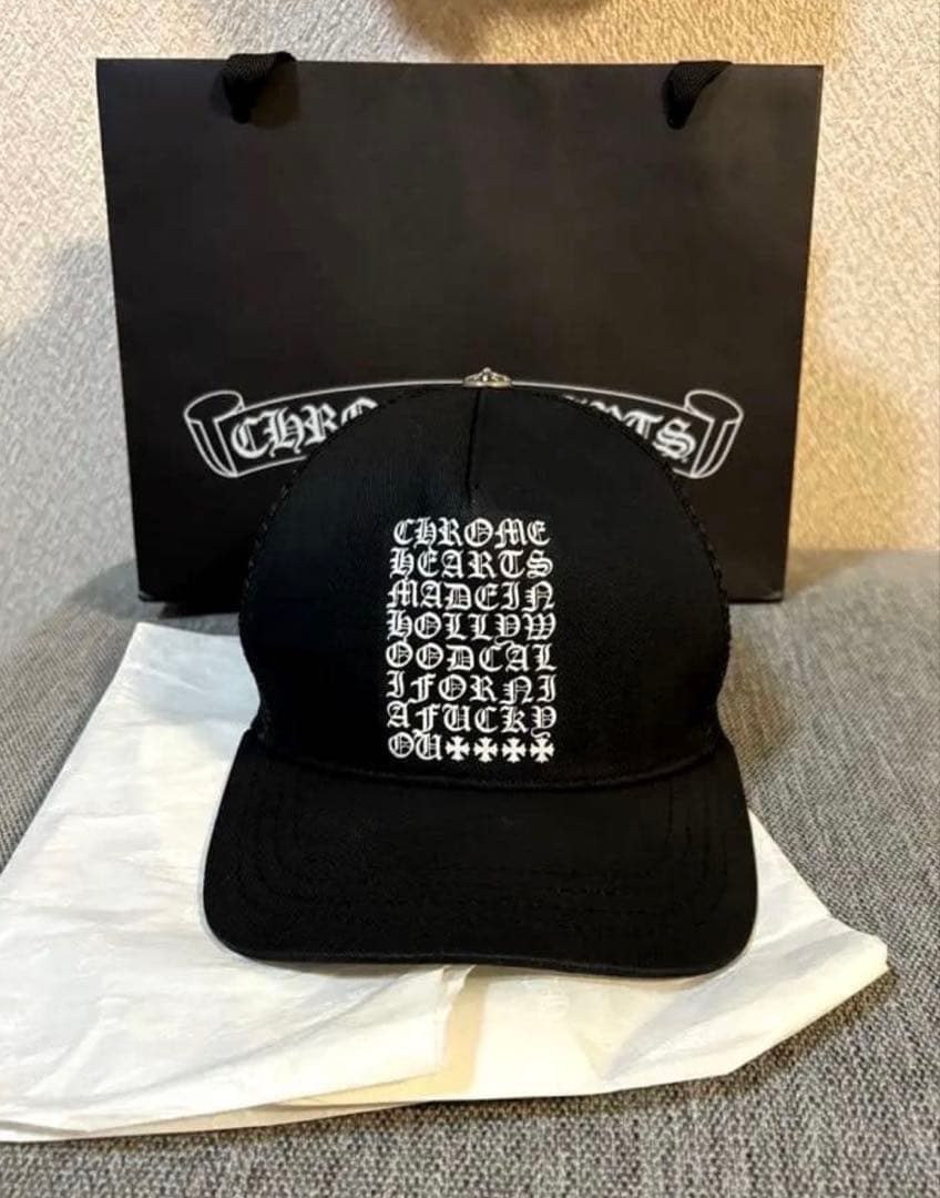 【国内正規品】クロムハーツキャップ　バーティカルロゴ　正規品　ブラック