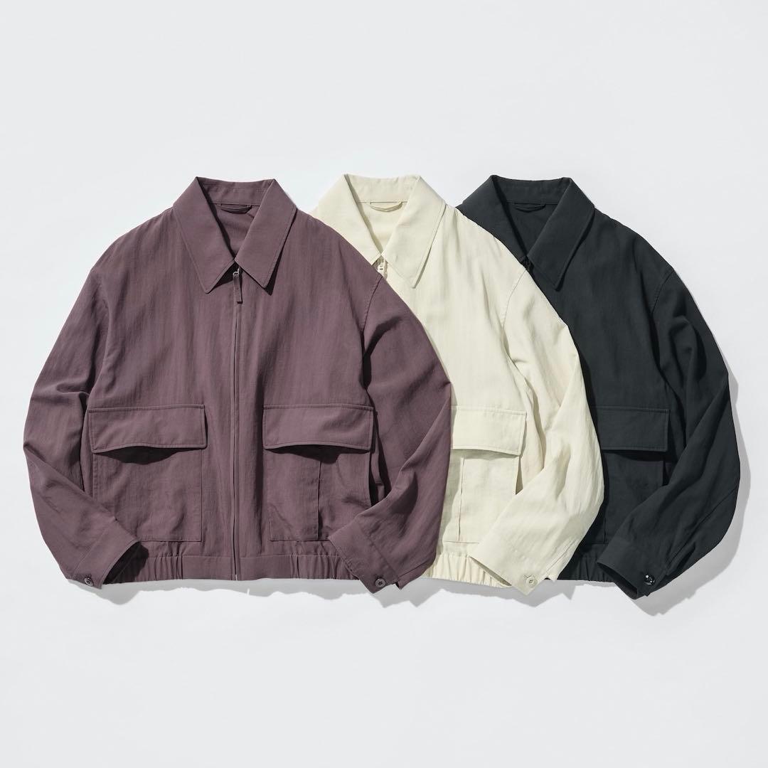 ユニクロ　UNIQLO U ショートブルゾン 黒　M
