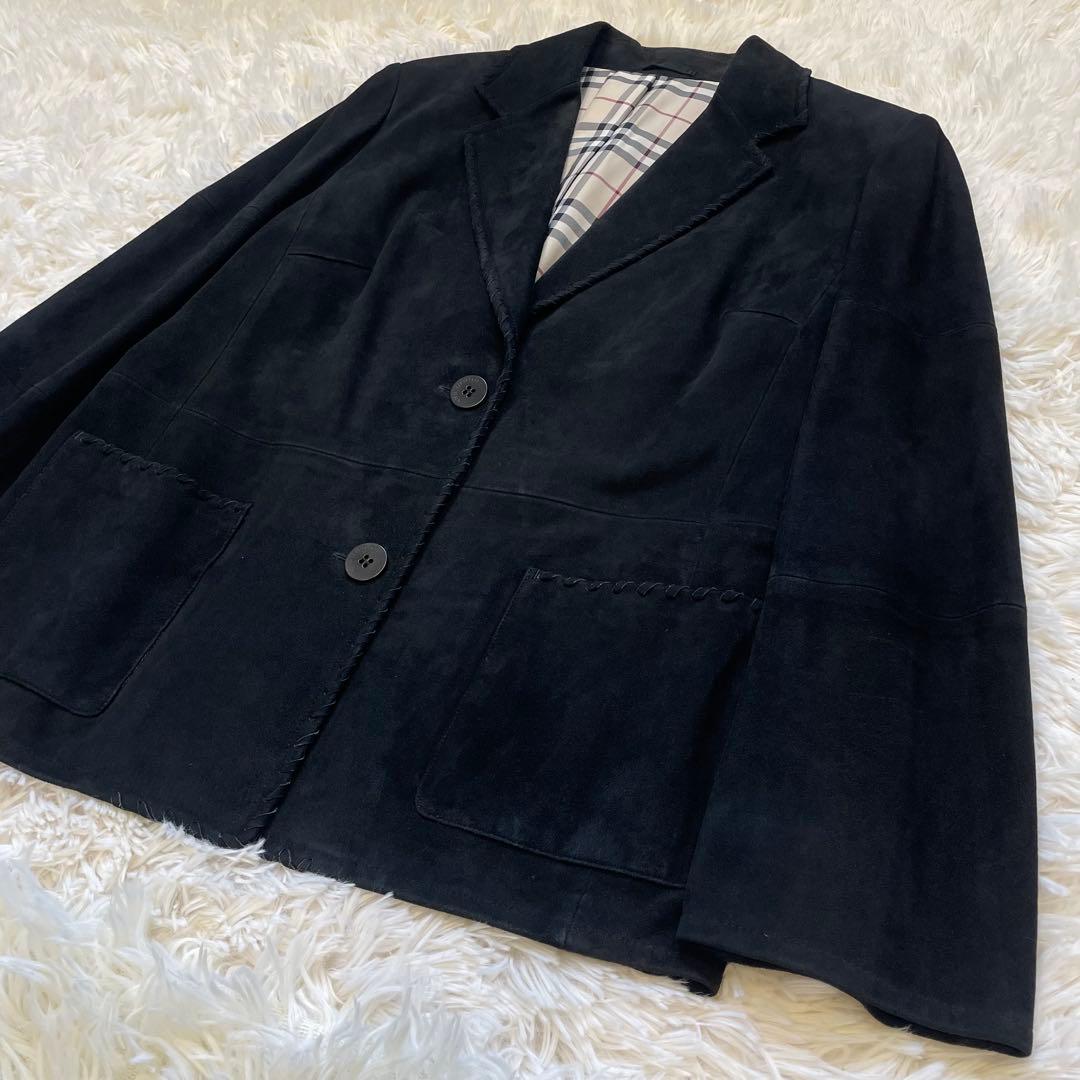 BURBERRY LONDON 羊革 スエード ジャケット ノバチェック 40