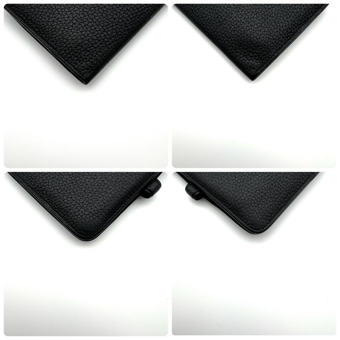 HERMES エルメス ドゴン コンパクト ブラック シルバー金具 C249