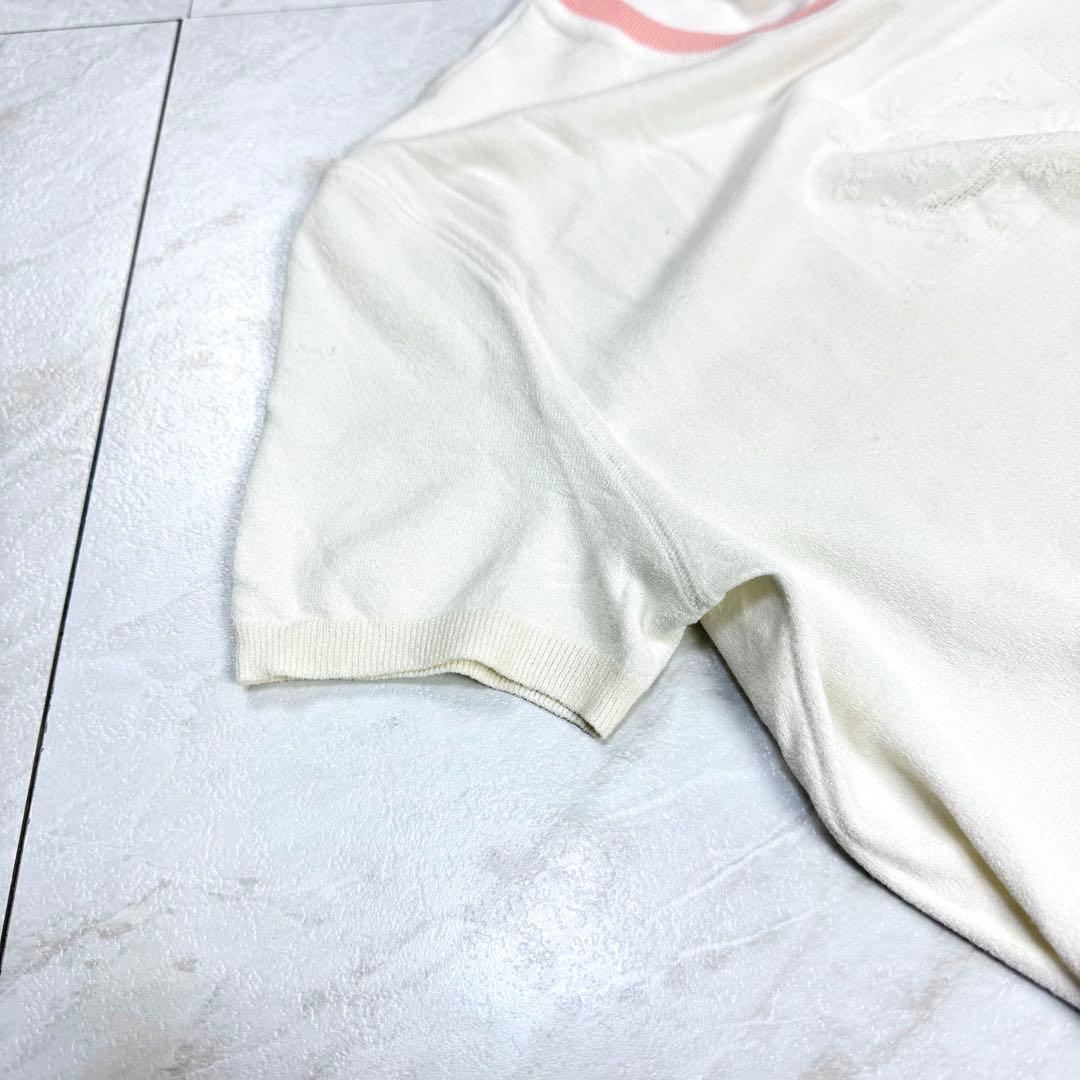 CHANEL 半袖 伸縮性 ニット ココマーク リンガー Tシャツ 46