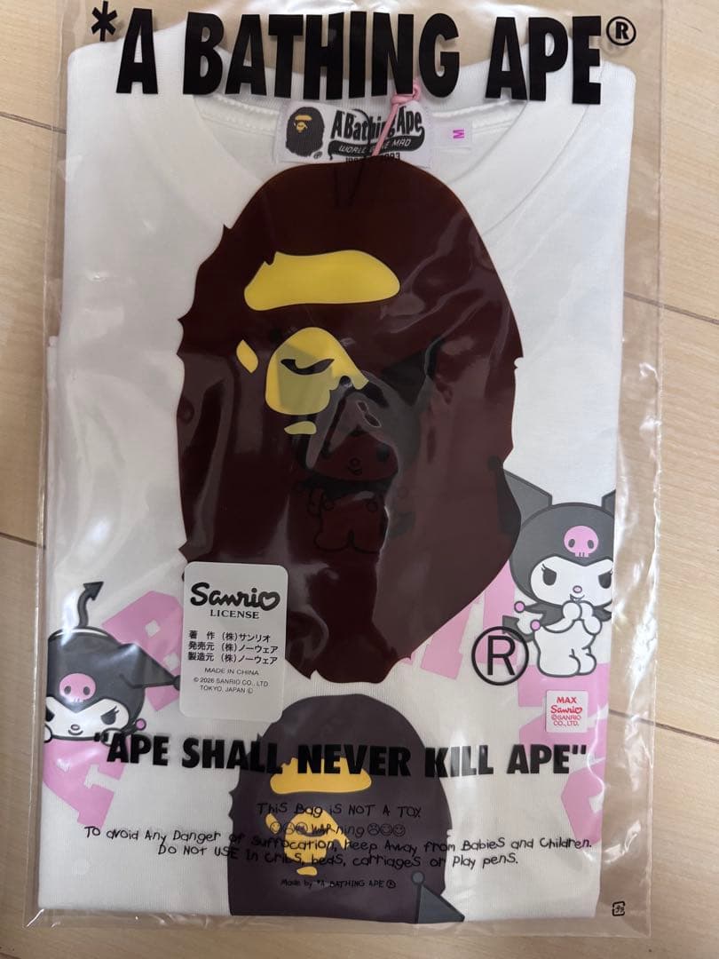 【BAPE X KUROMI】 COLLEGE MINI TEE size M